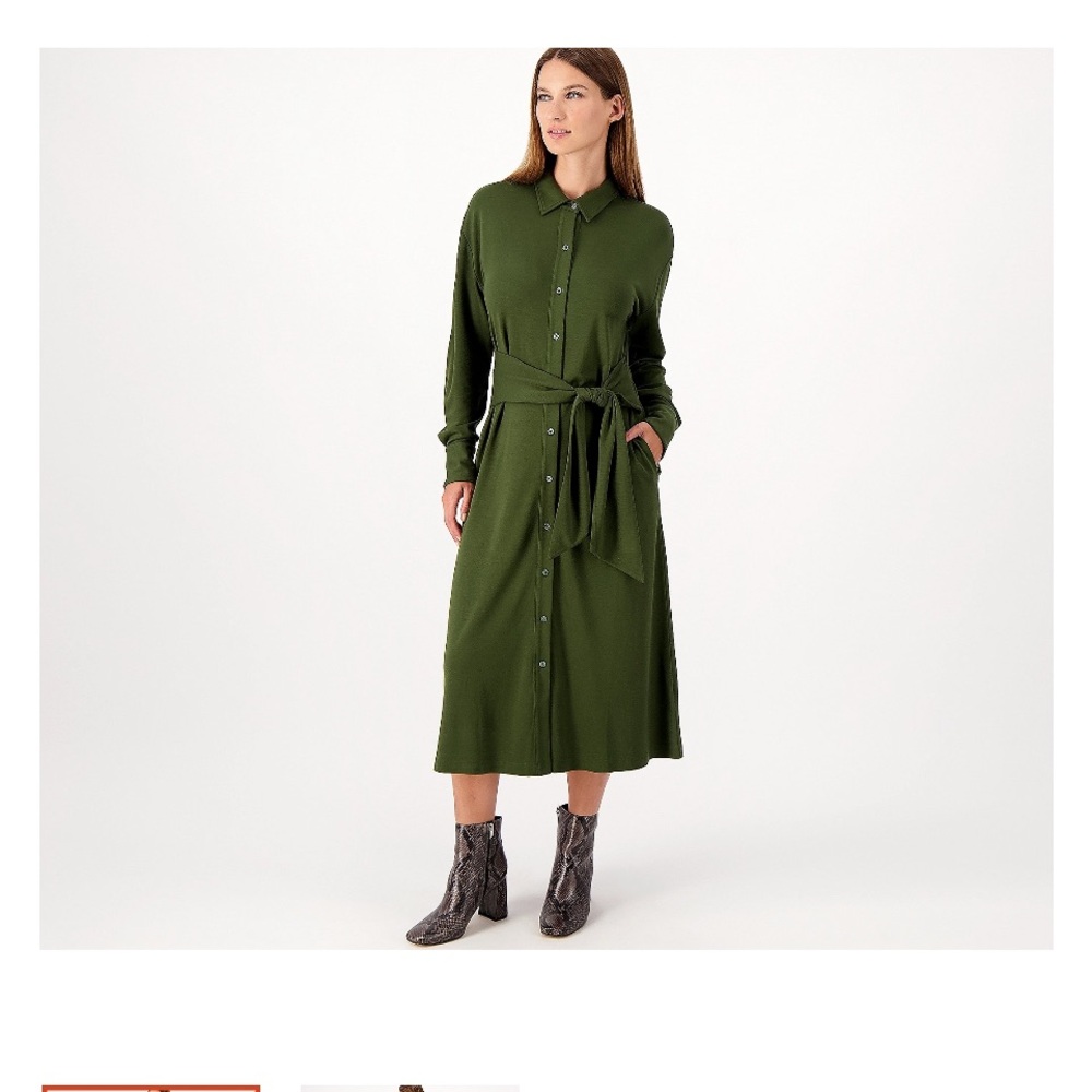 Jason Wu Dark Green Long Sleeve Dress